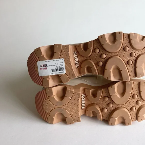 New Sorel Natural Seasalt Waterproof Leather Lug Outsole Chelsea Boots size 7.5 - Picture 10 of 14